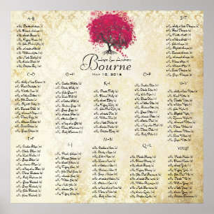 Fuchsia Herzbaum 100 bis 150 Gäste alphabetisch Poster