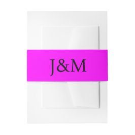 Fuchsia Hochzeits-Monogramm-Bauchbänder Einladungsbanderole