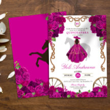 Fuchsia Hot Pink Rose Western Charro Quinceañera