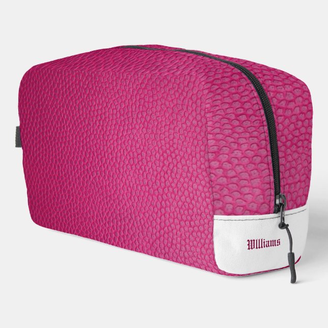 Fuchsia Imitats Toilettenbeutel Waschbeutel (Rechte Ecke)