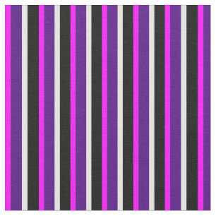 Fuchsia, Indigo, Minzcreme und Schwarzes Muster Stoff