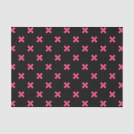 Fuchsia Kreuzstiche auf schwarz Seidenpapier