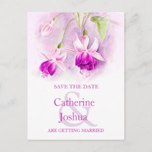 Fuchsia lackierte Blume lila Save the Date Karte