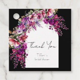Fuchsia Lavender Floral Arch Brautparty Geschenkanhänger