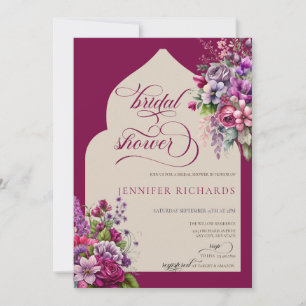 Fuchsia Lavender Wasserfarben-Junggesellinnen- Einladung