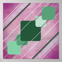 Fuchsia Leinwand Green Geometric AP0010 Poster