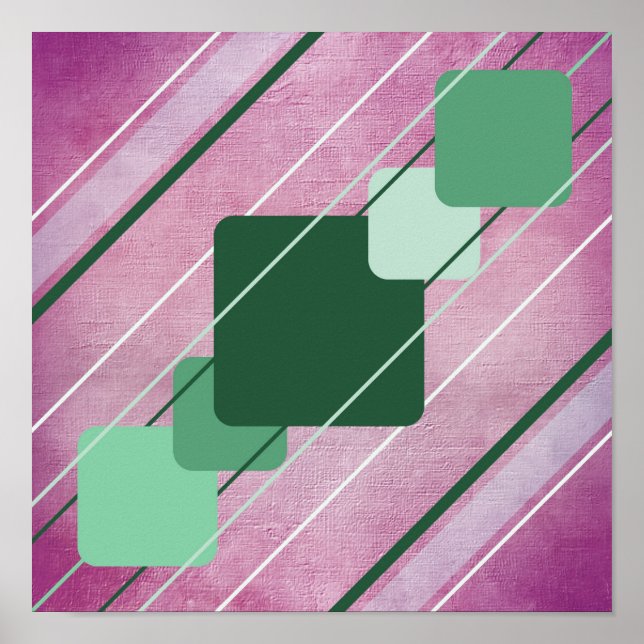 Fuchsia Leinwand Green Geometric AP0010 Poster (Vorne)