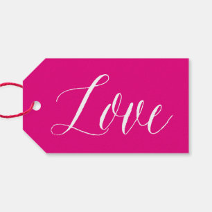 Fuchsia-Liebe Moderne Kalligraphiebetitelung Geschenkanhänger