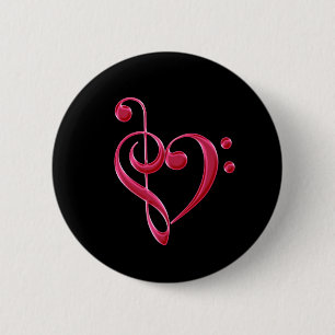 Fuchsia Liebe Musical Notes Button