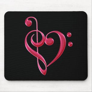 Fuchsia Liebe Musical Notes Mousepad