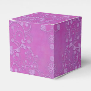 Fuchsia Lila Damask kompliziertes Blumenmuster Geschenkschachtel