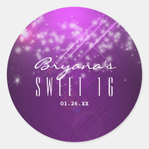 Fuchsia Lila Sparkle Club PARTY Stickers