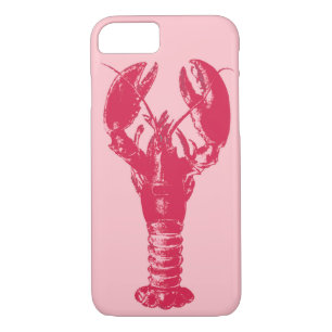 Fuchsia Lobster auf hellrosa Case-Mate iPhone Hülle