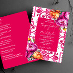 Fuchsia Majolica Fliesen Orangenbäume alle in eine Einladung<br><div class="desc">Fuchsia mediterrane Majolica Fliesen magenta fuchsia Farbe Thema Hochzeitseinladung,  italienischer Stil Capri,  Amalfi Küste,  Sizilien themed Hochzeitseinladungen mit orange magenta heißen rosa Pfingstern und boho grün</div>