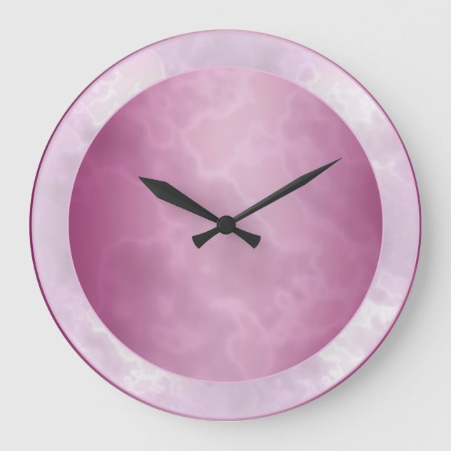 Fuchsia Marbled Große Wanduhr (Vorderseite)