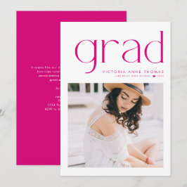 Fuchsia Minimalistisch Typografy Foto Abschluss Ankündigung