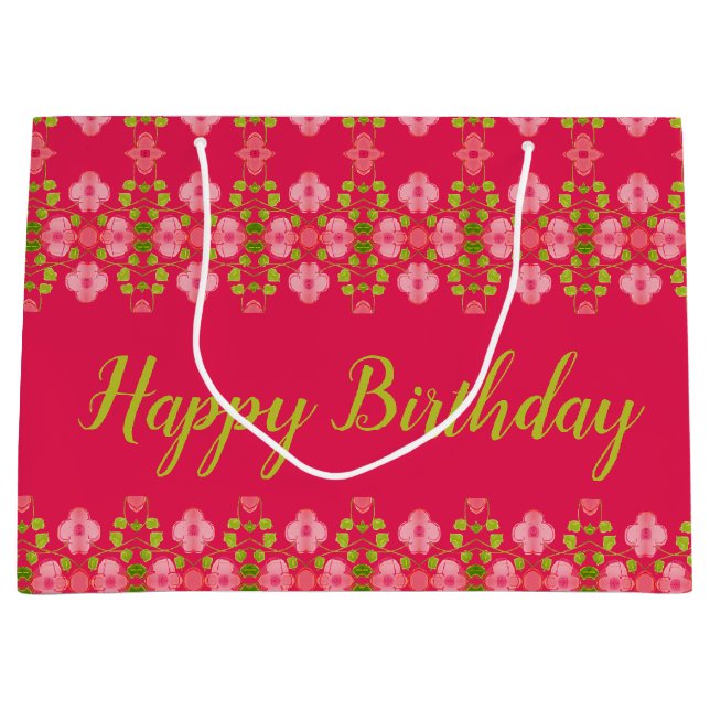 Fuchsia mit rosa Blüte Große Geschenktüte (Vorderseite)