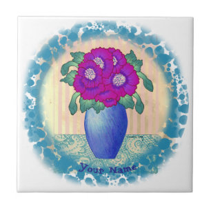 Fuchsia Mohn Fliese
