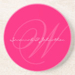 Fuchsia Monogram Wedding Anniversary Untersetzer<br><div class="desc"></div>
