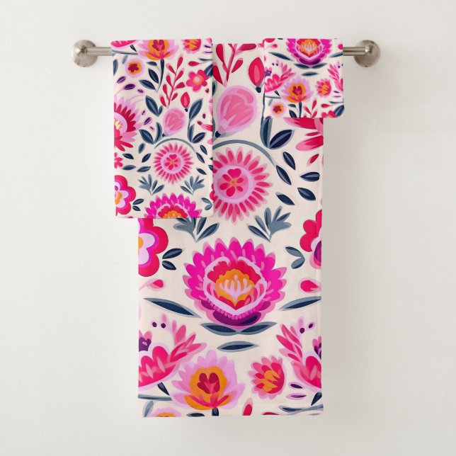 Fuchsia Motif mexicain de fleurs (En situation)