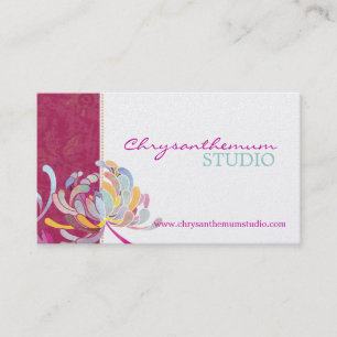 Fuchsia n White Sassy Yoga Studio Visitenkarte