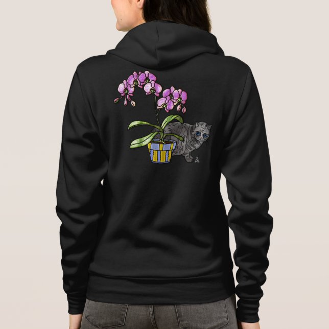 Fuchsia Orchid und Kitty Hoodie (Rückseite)