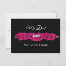 Fuchsia Orchids auf Black-We Do-Wedding Rings-