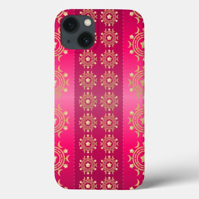 Fuchsia Oriental Mandala Pattern Case-Mate iPhone Hülle (Rückseite)
