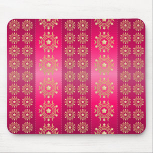 Fuchsia Oriental Mandala Pattern Mousepad