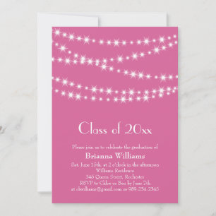 Fuchsia Party Lights Abschluss laden Einladung