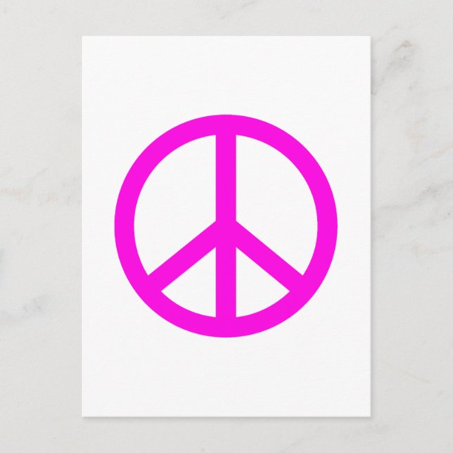 Fuchsia Peace Sign Postkarte (Vorderseite)