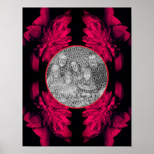Fuchsia Peony Blumenrahmen Ihr eigenes Foto Poster