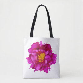 Fuchsia Peony handgemalte Tasche