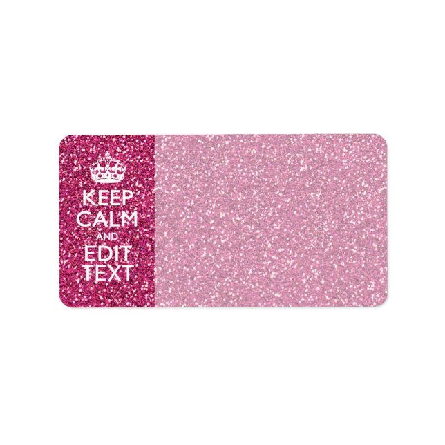 Fuchsia Pink Behalten Ruhe haben Ihren Text Adressaufkleber (Vorne)