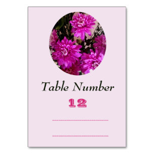 Fuchsia Pink Blume farbenfroh Tischnummer