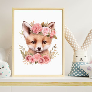 Fuchsia Pink Blumen Mädchen-Kinderzimmer-Druckplak Poster
