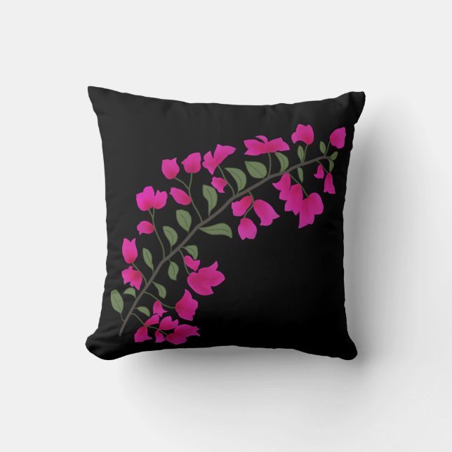Fuchsia Pink Bougainvillea Throw Kissen (Vorderseite)