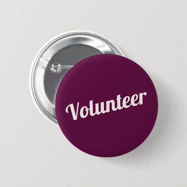 Fuchsia Pink Button-back Volunteer Buttons (Vorne & Hinten)