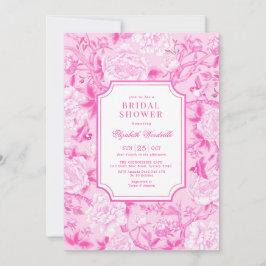 Fuchsia Pink Chinoiserie Brautparty Einladung