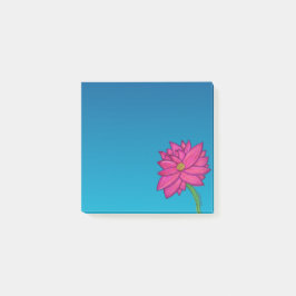 Fuchsia Pink Flower Square Notes Post-it Klebezettel