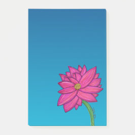 Fuchsia Pink Flower Vertical Notes Post-it Klebezettel
