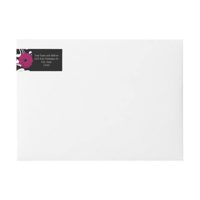 Fuchsia Pink Gerbera Daisy Black/White Swirl Girl (Vorderseite)