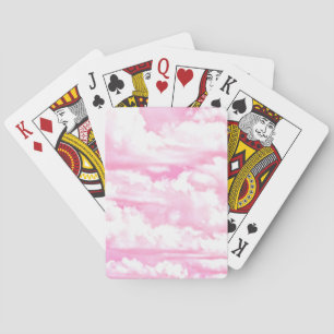 Fuchsia Pink Happy Clouds Decor Spielkarten