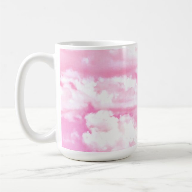 Fuchsia Pink Happy Clouds Dekoration Kaffeetasse (Links)
