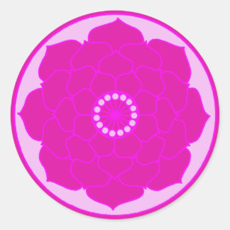 Fuchsia Pink Lotus Mandala Runder Aufkleber