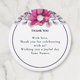 Fuchsia Pink Navy Details Umschließung QR Code UAW Geschenkanhänger