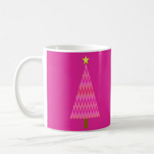 Fuchsia Pink Ombre Modernes Weihnachtsbaum Kaffeetasse