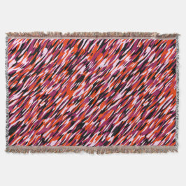 Fuchsia pink, orange, black and white camo  decke