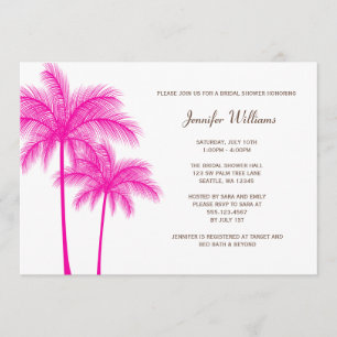 Fuchsia Pink Palm Tree Brautparty Einladung