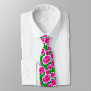 Fuchsia Pink Rose Krawatte